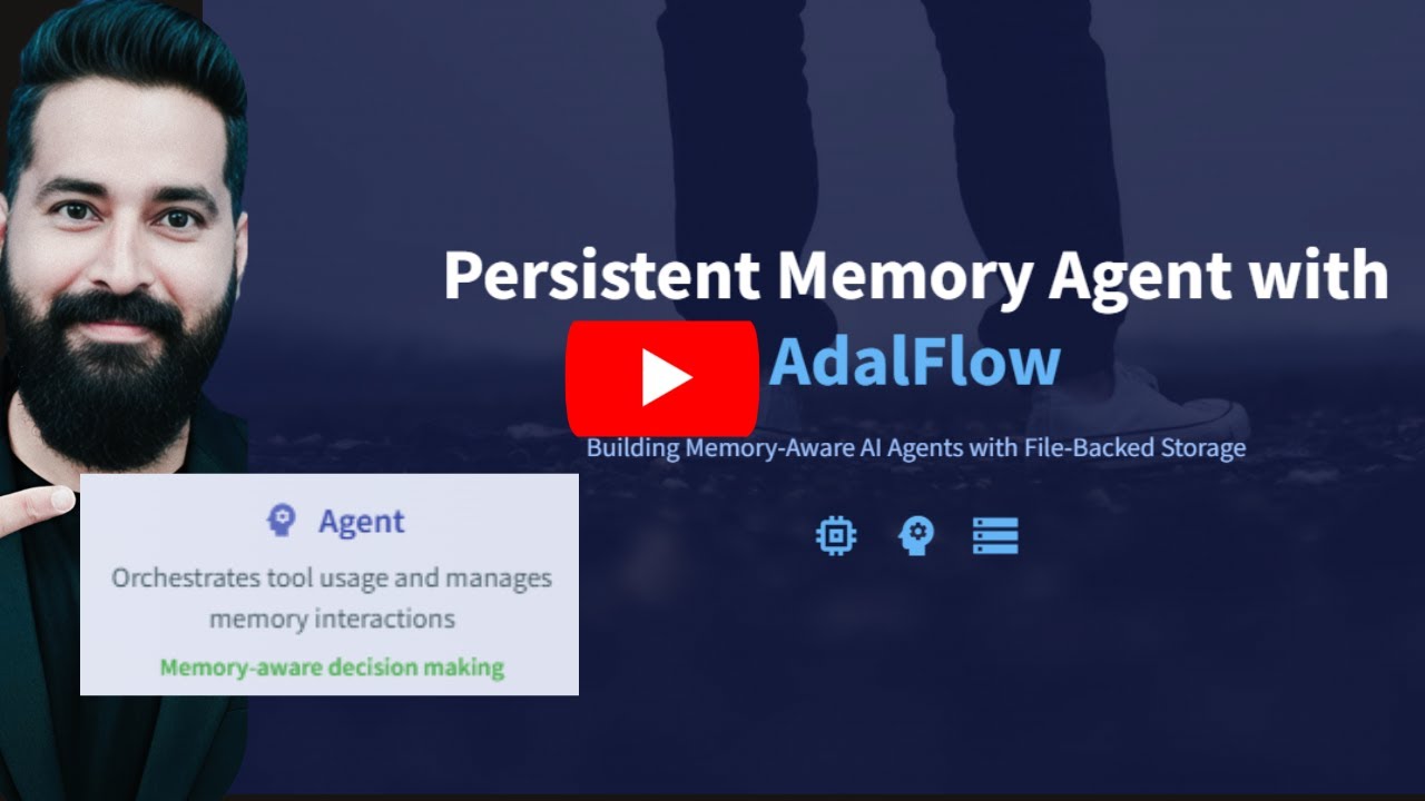 Building Memory-Aware AI Agents with AdalFlow | Persistent Memory, JSON Store & Multi-Session