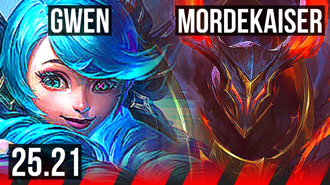 GWEN vs MORDEKAISER (TOP) | Penta, 9 solo kills, Legendary | EUW Master | 25.21