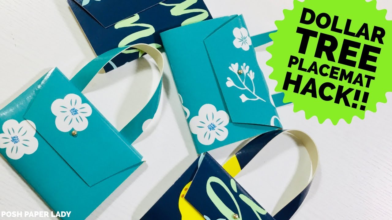 easy mini PURSE with a TWIST using dollar tree PLACEMATS!!