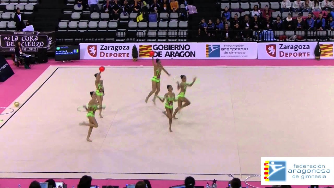 CTO ESPAÑA GIMNASIA RITMICA CONJUNTOS 2014 CORZAS MASPALOMAS INFANTIL 1º PASE