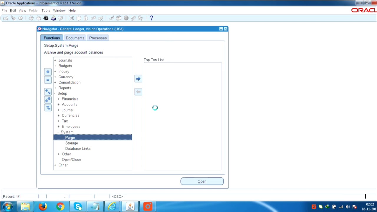 How to purge data in Oracle General Ledger module?