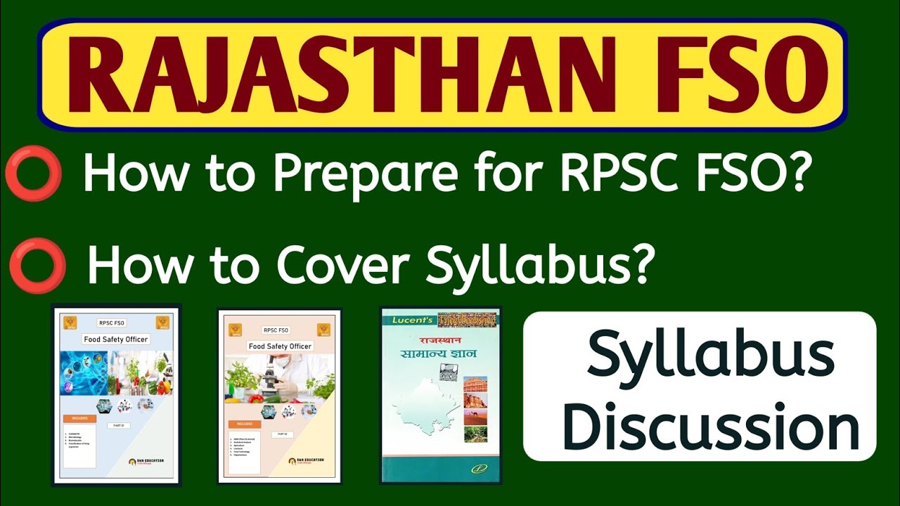 How to Prepare for Rajasthan Food Safety Officer?RPSC FSO Syllabus Discussion | Important Books