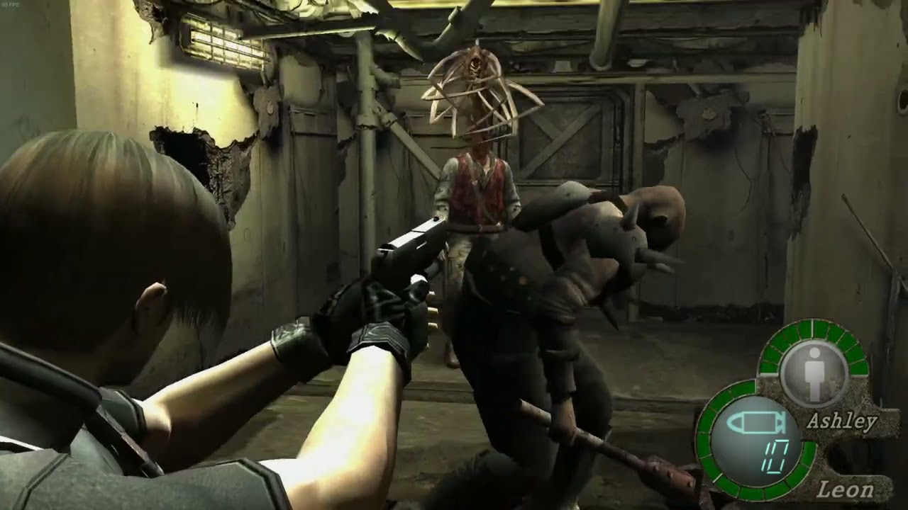 Resident Evil 4: Cell Hallway Fight, No Damage, No Item Case, Defeat All Enemies