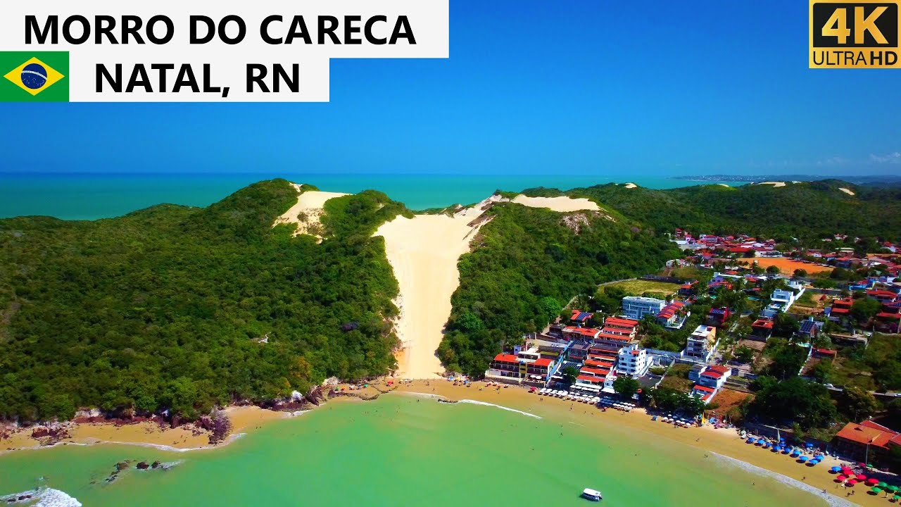 🇧🇷 Morro do Careca na Praia de Ponta Negra em Natal, RN, Brasil [4K] видео с дрона