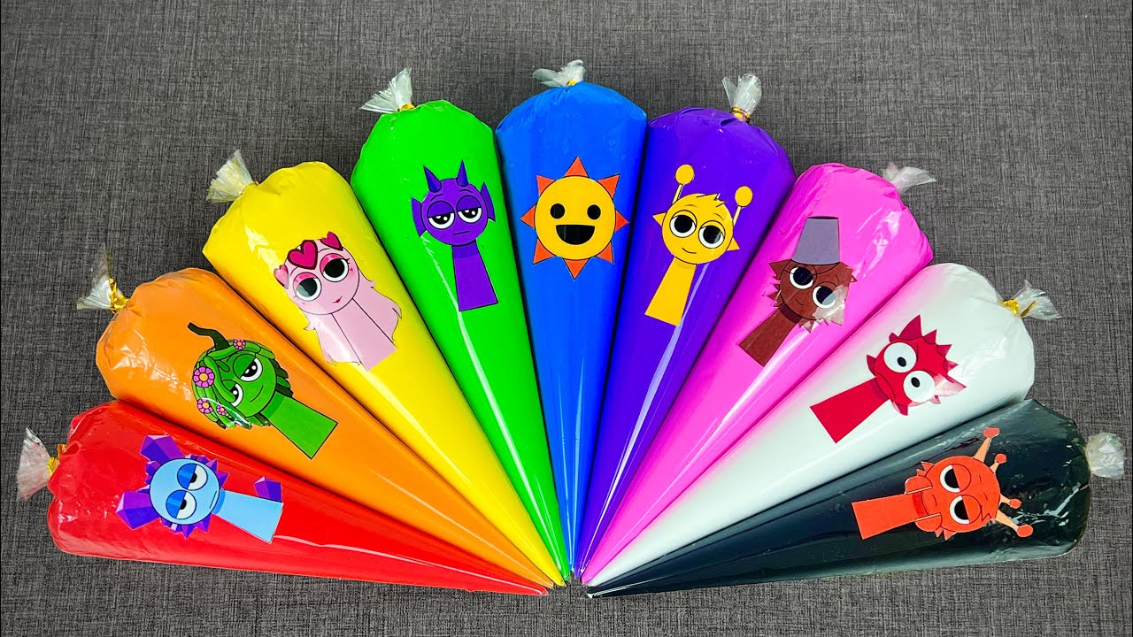 Satisfying ASMR Slime with Incredibox Sprunki Guys Inside! | Clay Figures in Slime Bags