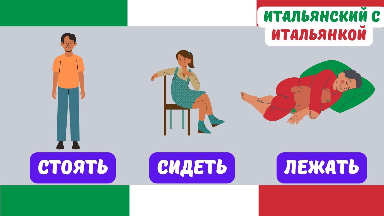Стоять, Сидеть, Лежать на итальянском языке