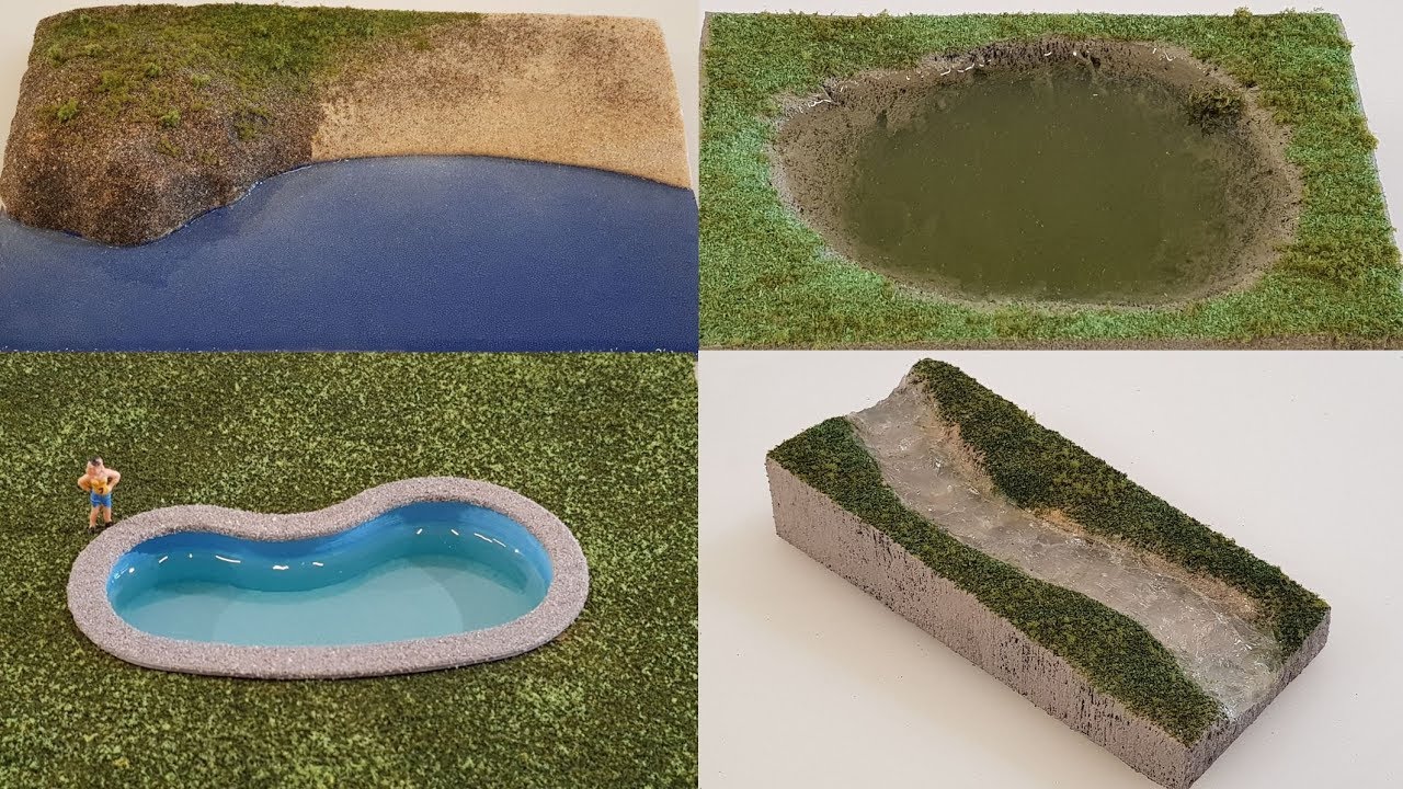 Cómo hacer AGUA de varias maneras para tus MAQUETAS y Dioramas