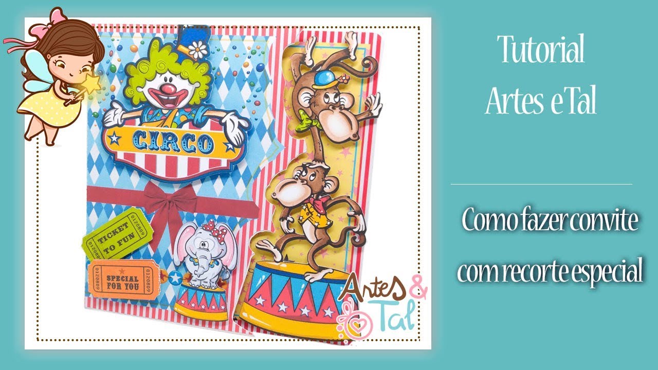 Como fazer convite com recorte especial - Tutorial Artes e Tal