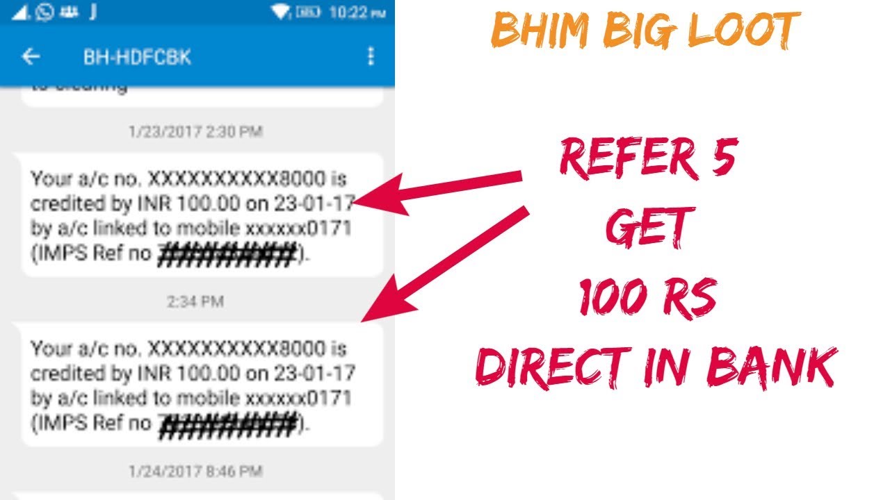 Bhim ABPB Offer | Refer 5 Get 100 Rs Direct In Bank | Bhim Offer |Bhim ABPB