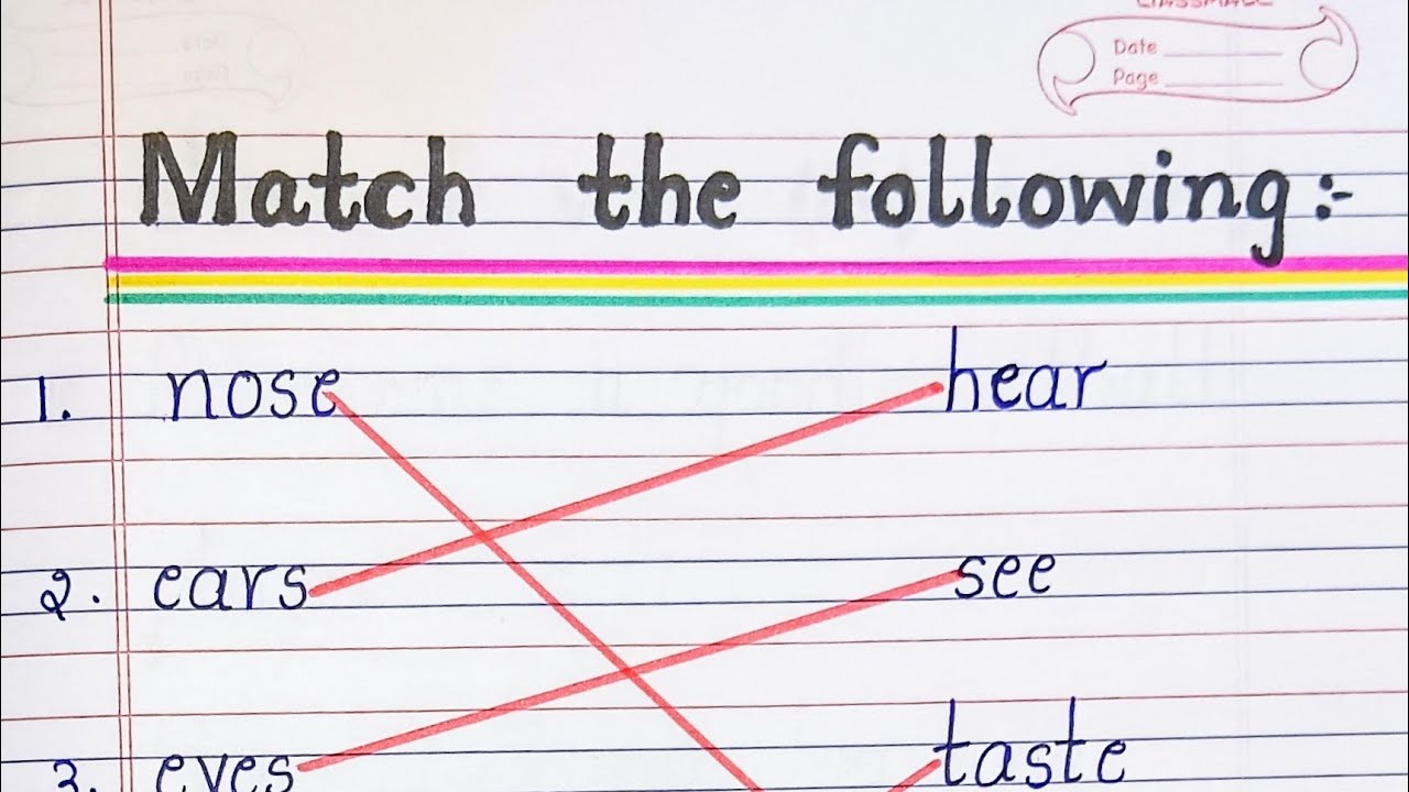 Match the following