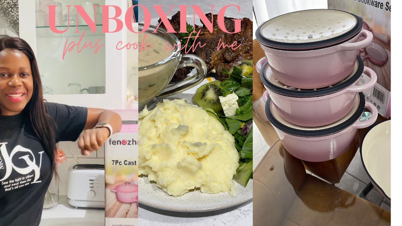 UNBOXING NEW CAST IRON POTS FROM @TAKEALOT | COOK WITH ME 2023 | KIWI AND FETA SALAD