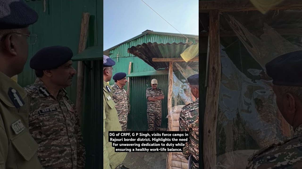 DG of CRPF, G P Singh, visits force camps in Rajouri border district.
