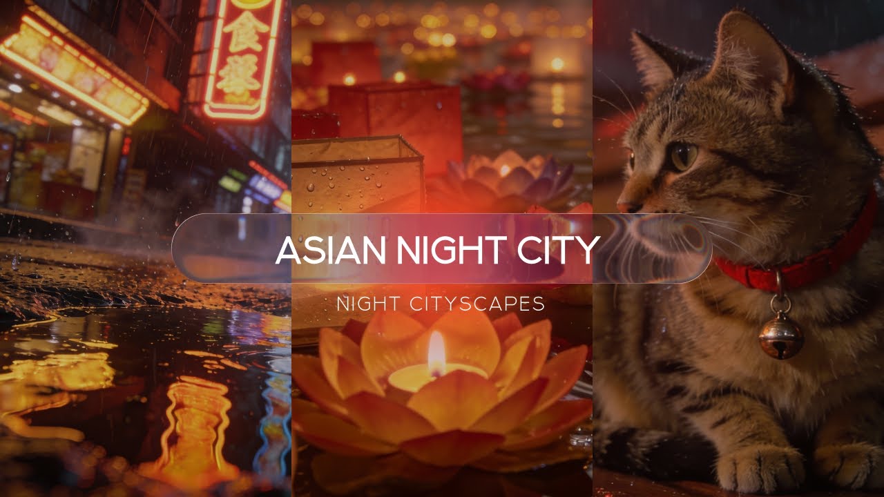 Asian night city | 30 min relaxing video | 2K