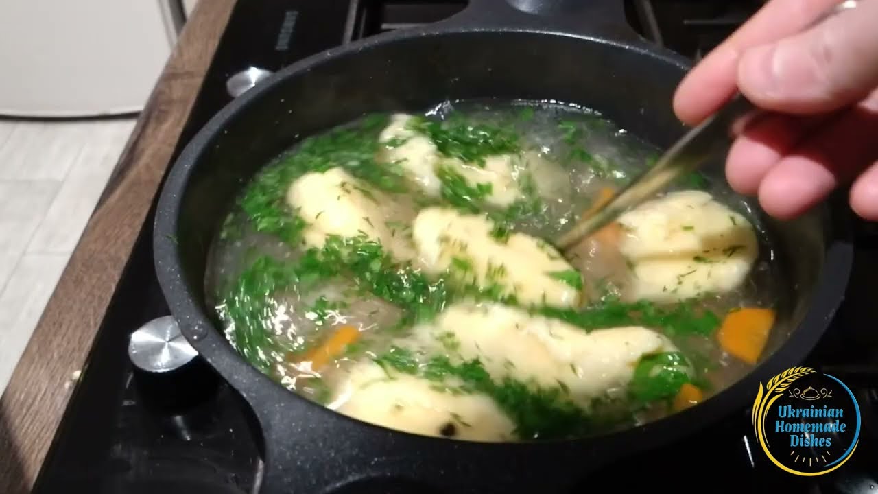Суп з Манними Галушками 🥘 Soup with Semolina Dumplings.