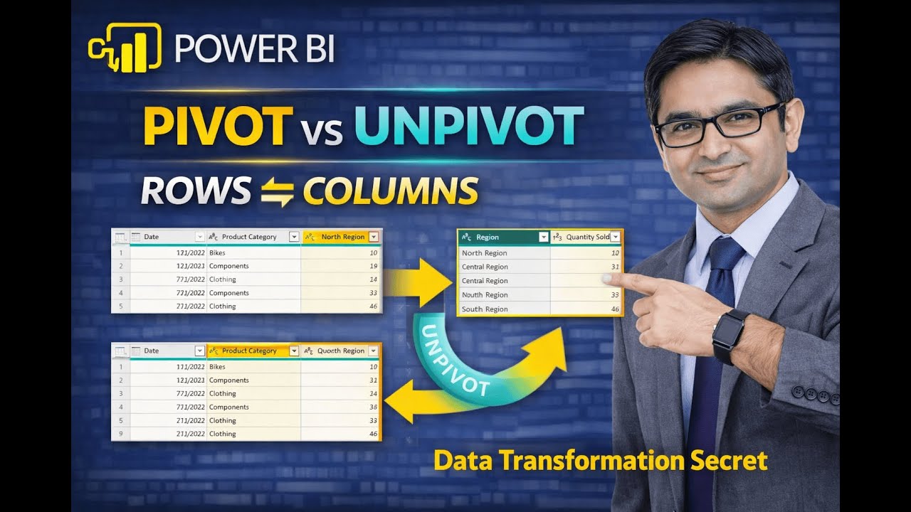 Pivot & Unpivot in Power BI Power Query | Real Project Tutorial