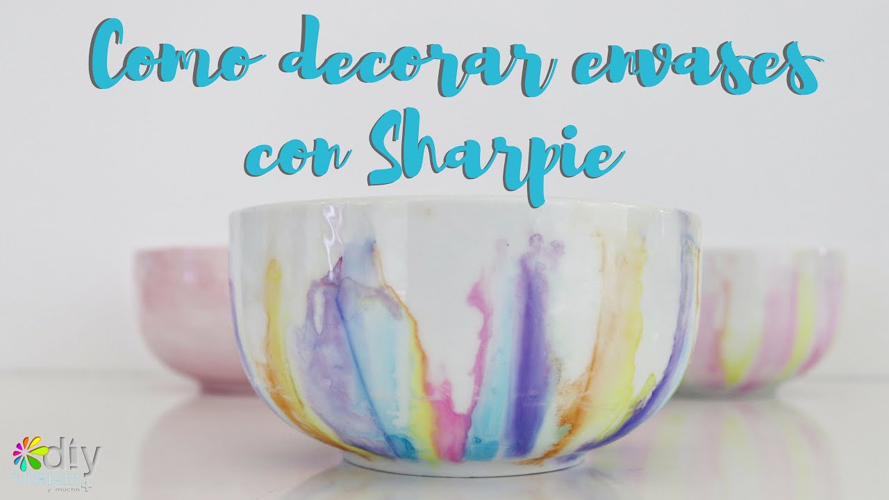 EASY SHARPIE ALCOHOL ART- Cómo Decorar Envases con Sharpie