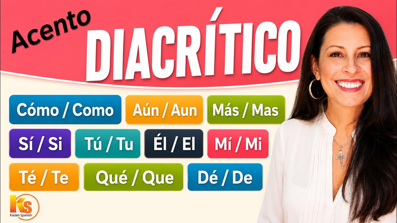 🔴Entiende qué es el acento diacrítico y cuándo se usa ✍️| #LearnSpanish