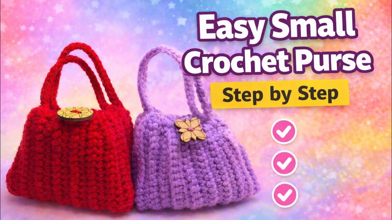 Easy Small Crochet Purse 👜 || Step by Step Beginner Tutorial