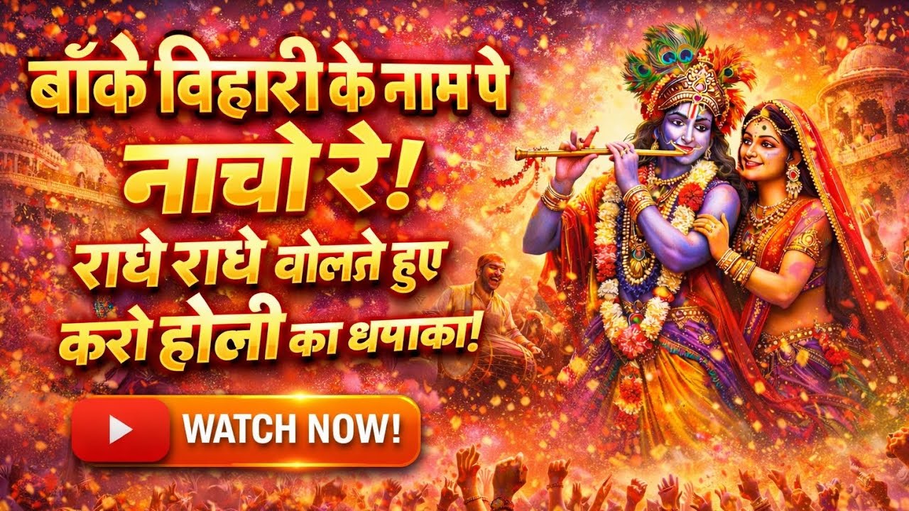 Vrindavan Holi 2026 🔥 बाँके बिहारी के नाम पे नाचो रे | Radhe Radhe DJ Bhajan