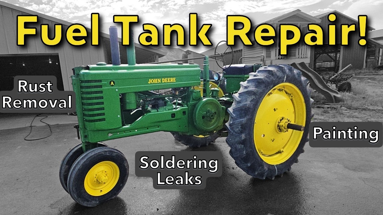 Ремонт топливного бака John Deere: пайка и удаление ржавчины электролизом
