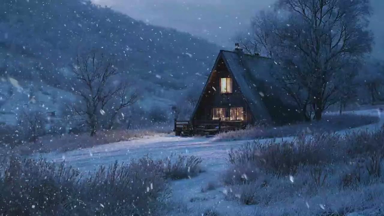 Whiteout Snowstorm Across Alpine Peaks — 4K Blizzard Ambience for Calm & Sleep