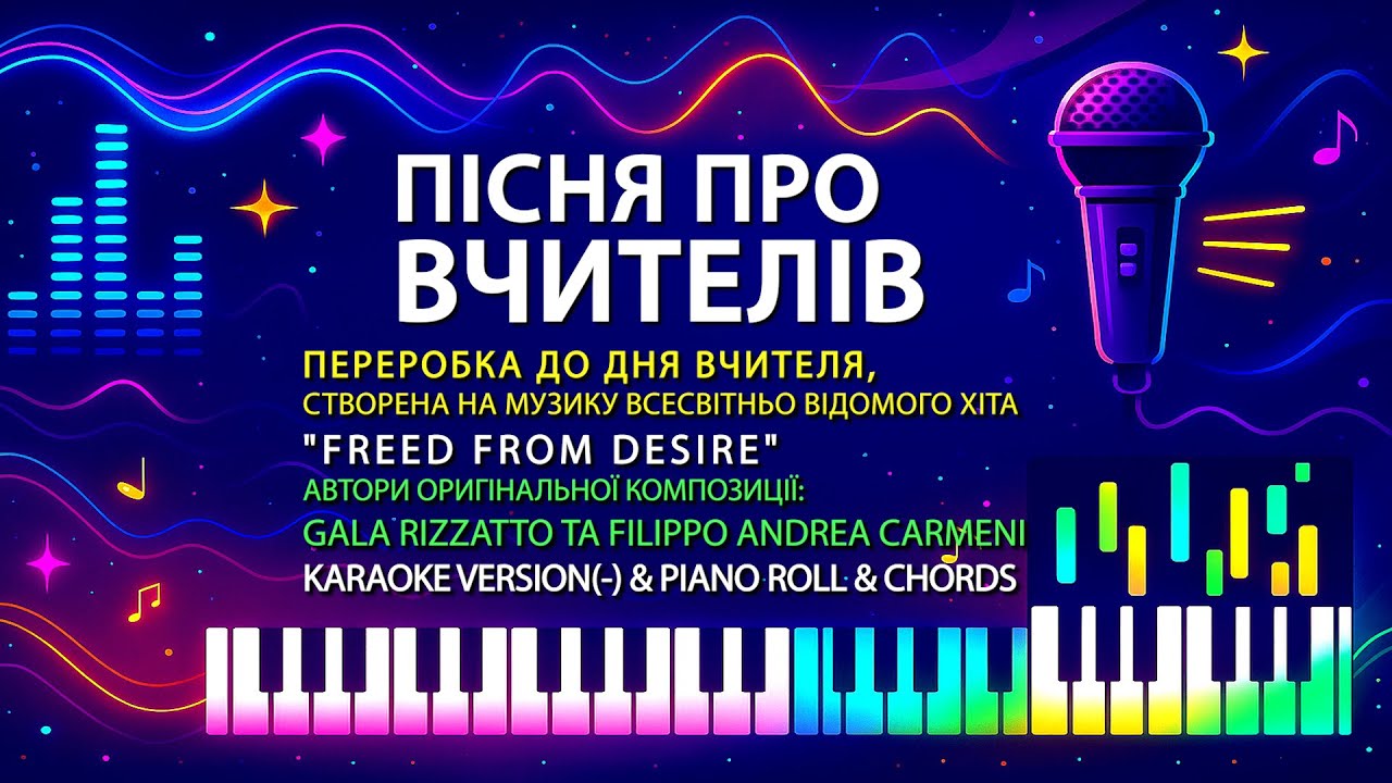 Пісня про вчителів. Freed from Desire. Karaoke(-)
