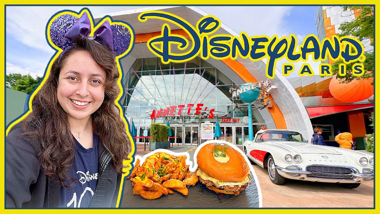 Trying the NEW Bagel Burger at ANNETTE'S DINER in Disney Village | Disneyland Paris 2024
