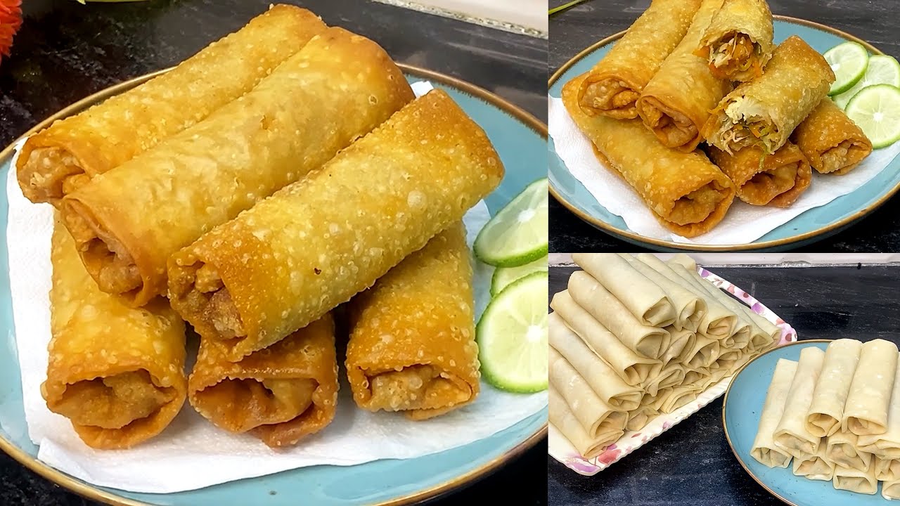 বাচ্চাদের মন জয় করে নেওয়ার মত দারুন মজার ভেজিটেবল চিকেন স্প্রিং রোল রেসিপি || Vegetable spring roll 