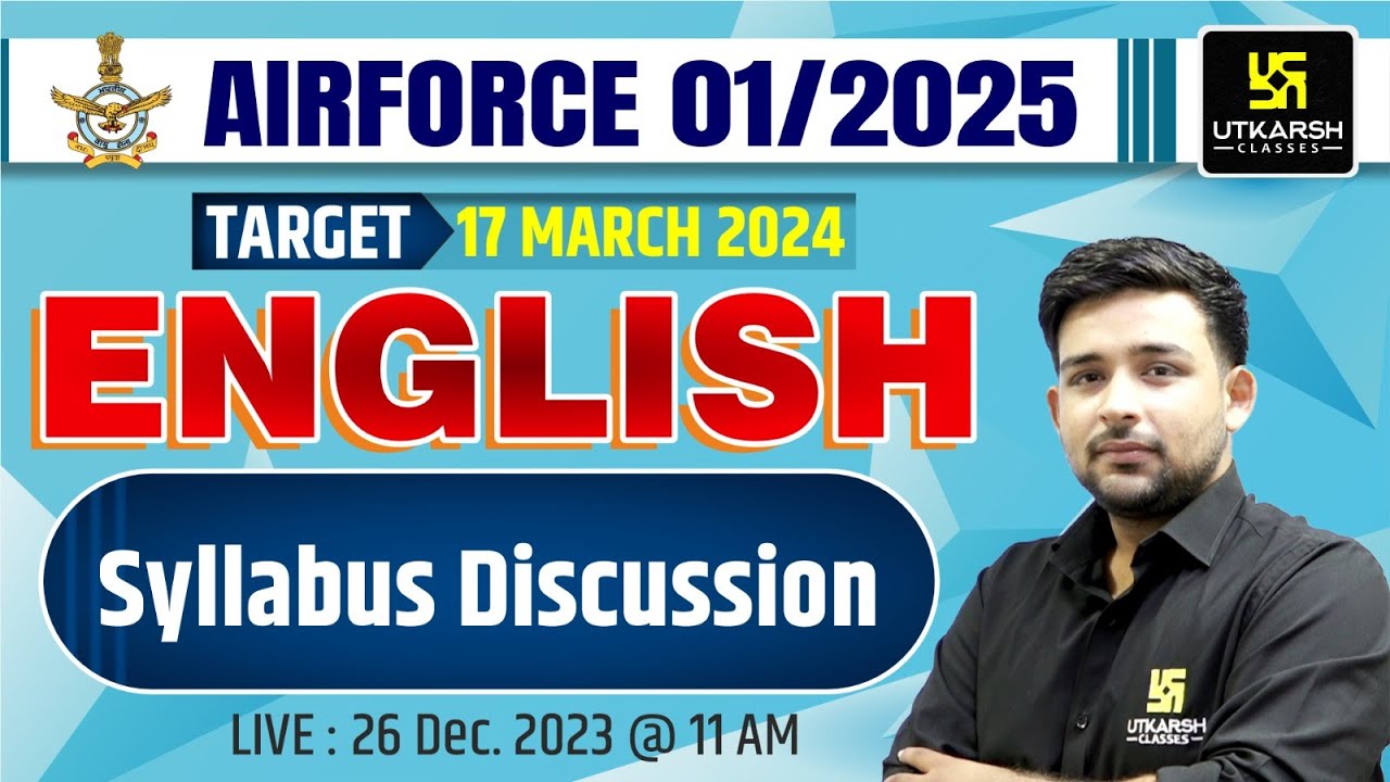 Air Force 01/2025 English Syllabus Analysis | बलिदान बैच 2.0 | AIr Force English By Ankit Sir