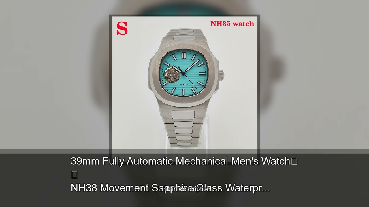39mm Fully Automatic Mechanical Men's Watch NH38 Movement Sapphire Glass Waterproof Nautilus Di