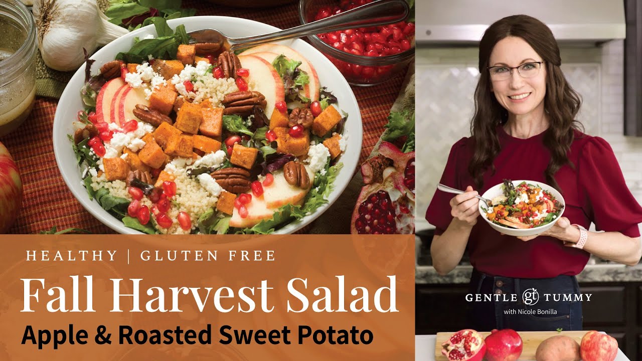 BEST Apple Fall Harvest Salad with Roasted Sweet Potatoes