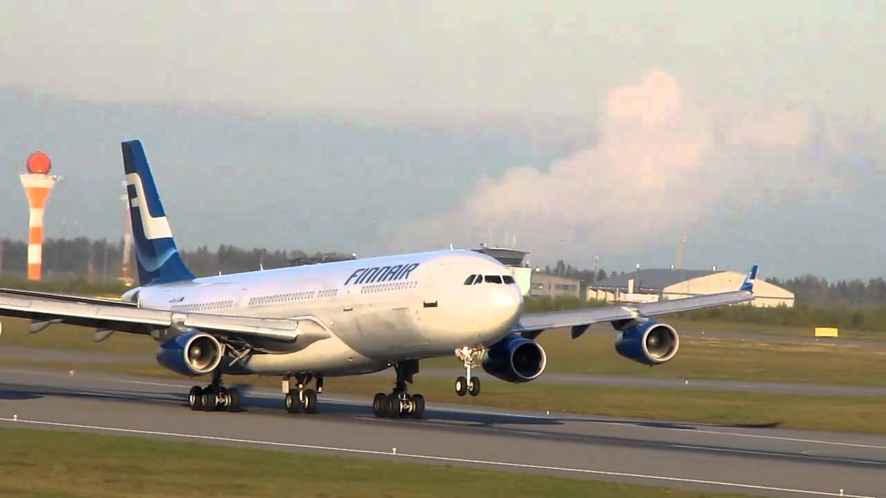 Finnair Airbus A340-311 Reg. OH-LQA Takeoff From Runway 22R at Helsinki Airport