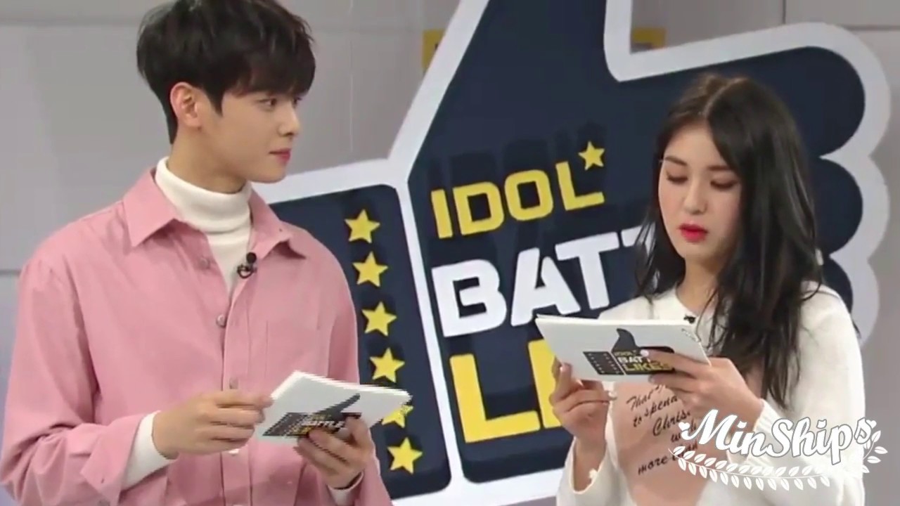 I.O.I's Somi and Astro's Eunwoo (  cute moments)