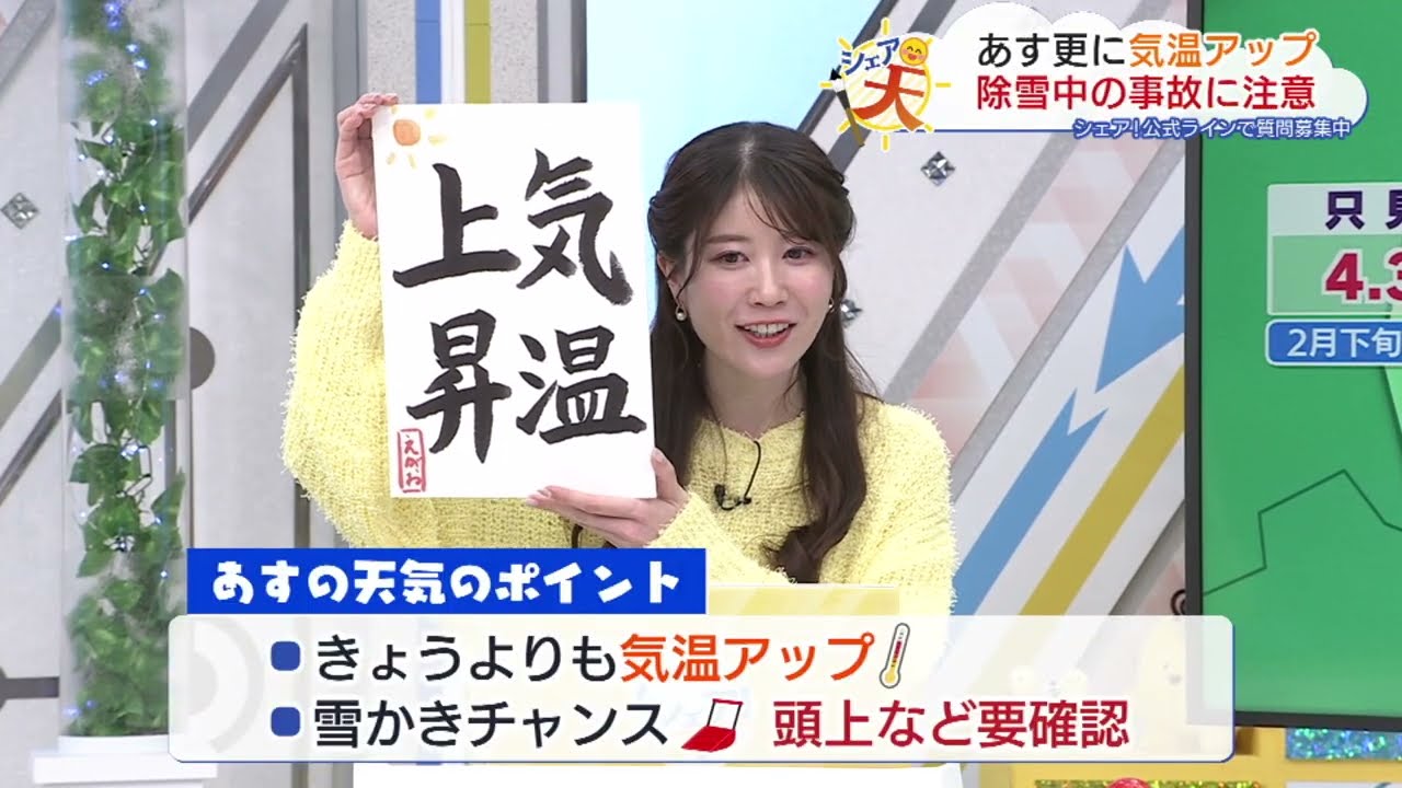 伊藤えがおのシェア天【あすのポイントは”気温上昇”】（2026年2月4日放送）