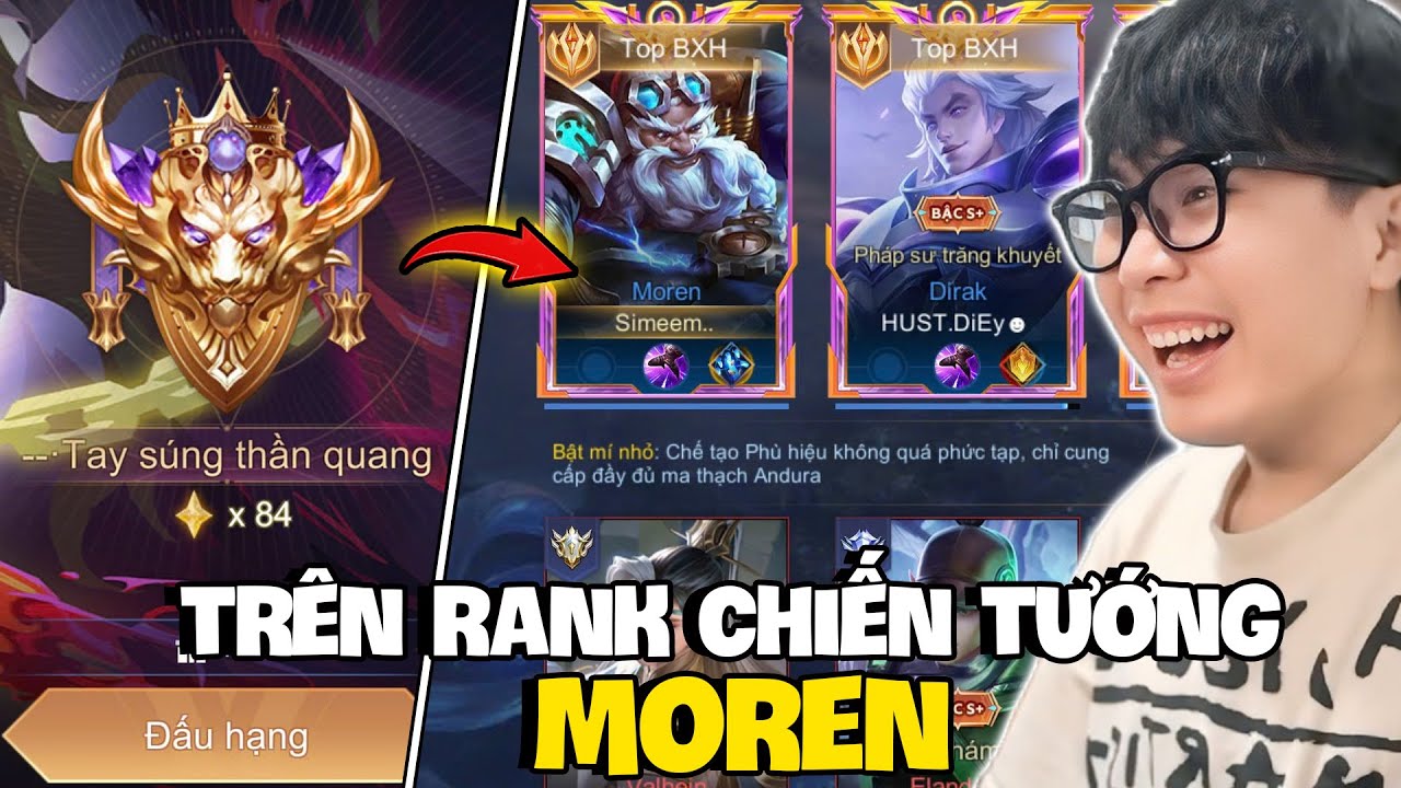 VUX MANG CỤC V&Agrave;NG MOREN C&Ugrave;NG TOP DIRAK LEO RANK CHIẾN TƯỚNG 84 SAO V&Agrave; CHARLOTTE LẬT K&Egrave;O M&Atilde;N NH&Atilde;N