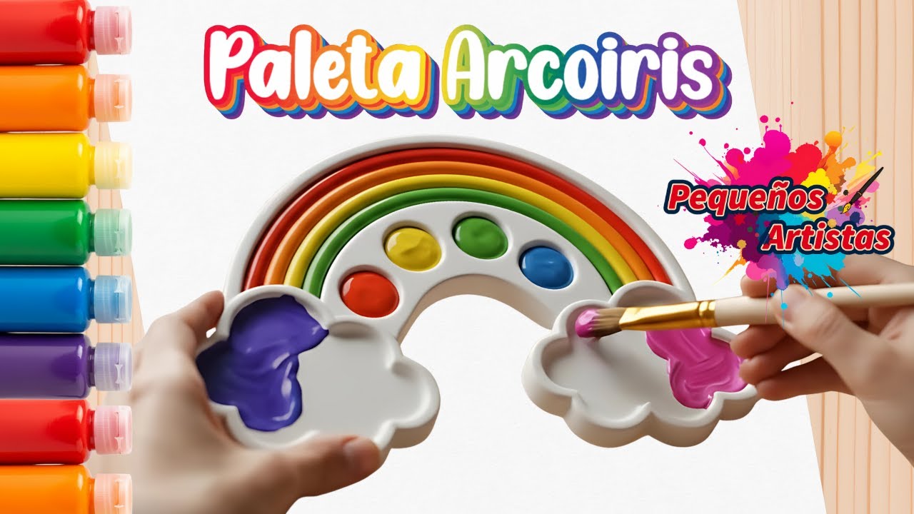Como hacer una Paleta de Pinturas ARCOÍRIS 🎨 Manualidad Fácil para Niños | Arte en Familia
