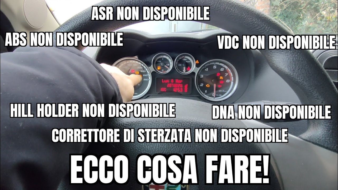 ASR, CORRETTORE DI STERZATA, HILL HOLDER, VDC, DNA NON DISPONIBILE. VEDERE MANUALE. Alfa Romeo Mito
