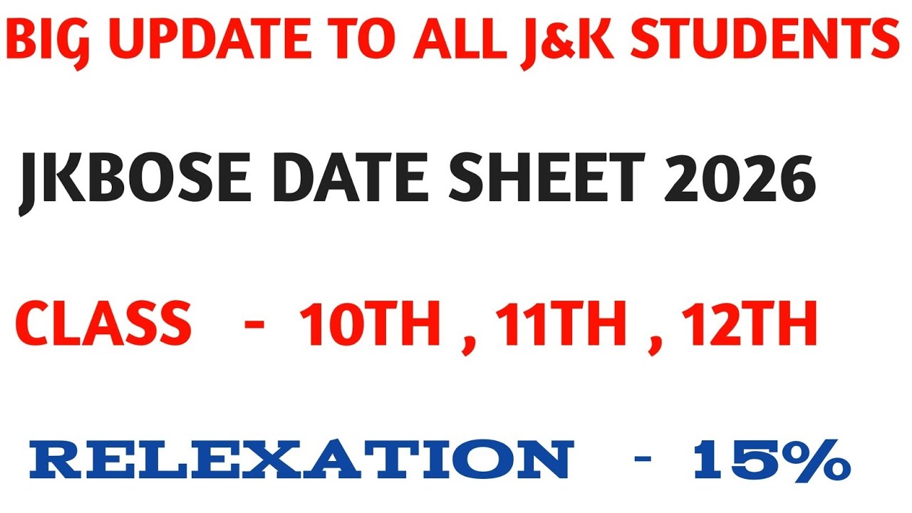 lATEST UPDATE ABOUT JKBOSE DATE SHEET 2025-26 || SUMMER ZONE DATE SHEET 2025-26#jkbose