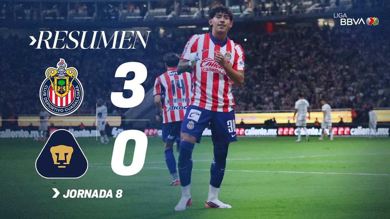 CHIVAS 3-0 PUMAS J8 AP26 | Noche redonda para el Reba&ntilde;o previo al Cl&aacute;sico Nacional
