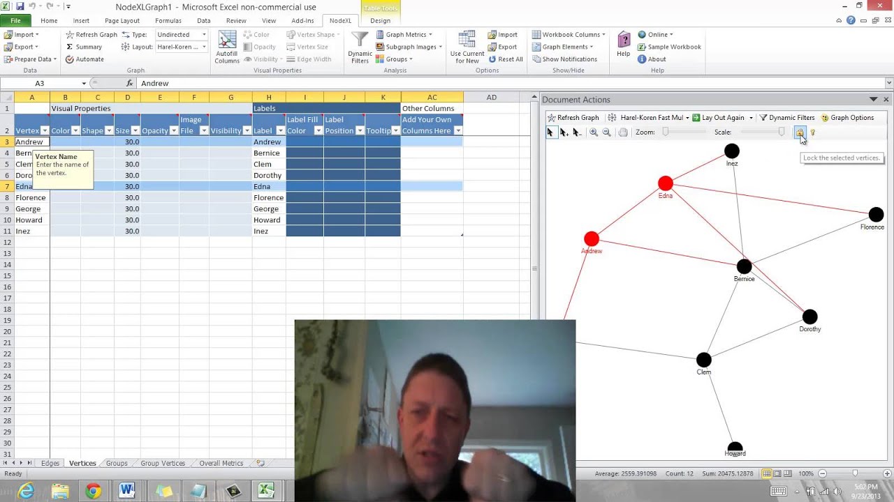 How to Enter NodeXL Edge Lists and Begin Visualizing Networks