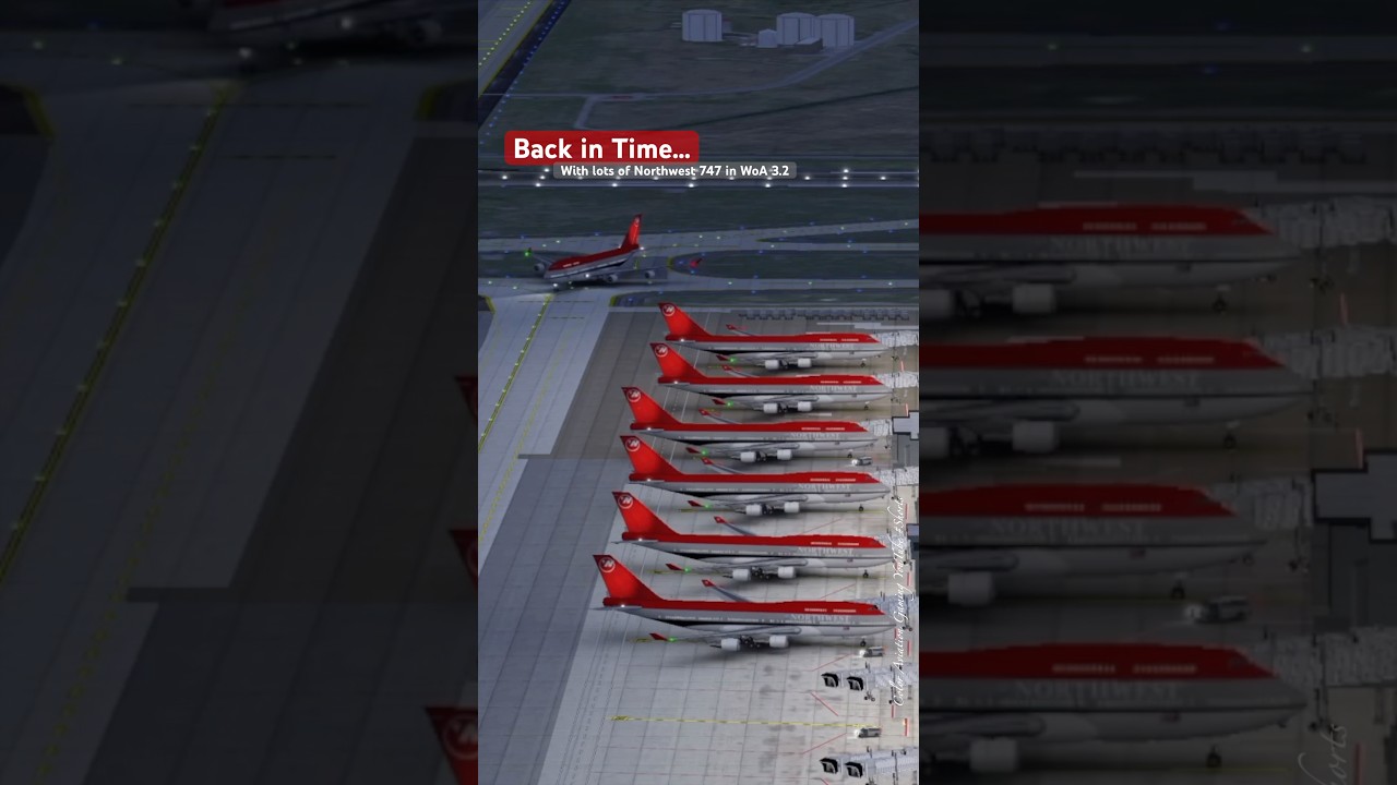 Back in Time! Lots of Northwest Airlines NWA Boeing 747 at IAD! World of Airports 3.2 New Updates!