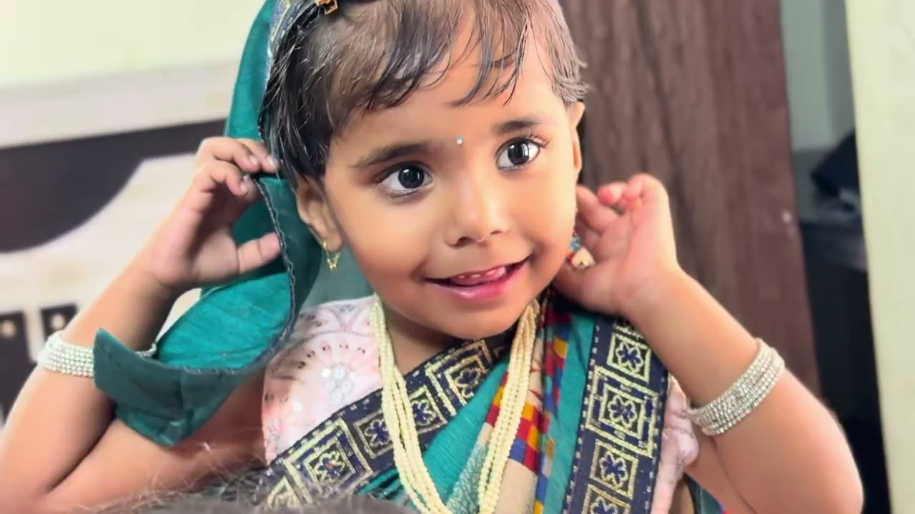 पिहूने घातली साडी 🥳लय भारी दिसतेय ❤️ #vlog 