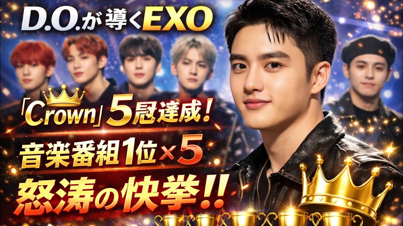 D.O.が導くEXO、「Crown」5冠達成！🏆👑#doexo#exo#exokpop#kpop#kpopgroup#kpopedit#viralvideo#youtubevideo#korean!!