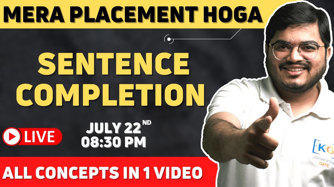 SENTENCE COMPLETION for TCS NQT & Other IT Companies | Verbal Ability Full Course