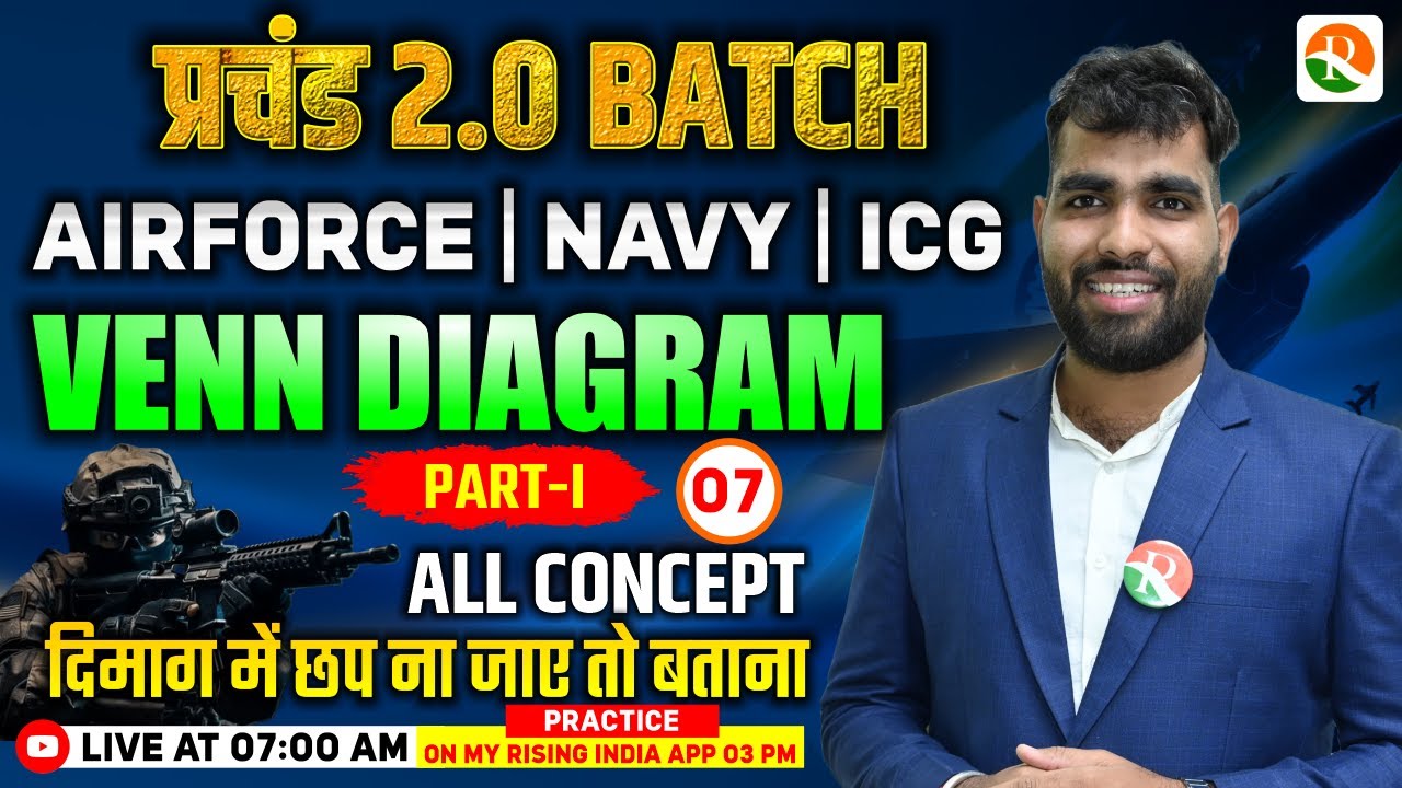 Venn Diagram -1 | Airforce, Navy | Airforce Reasoning Classes |  Reasoning