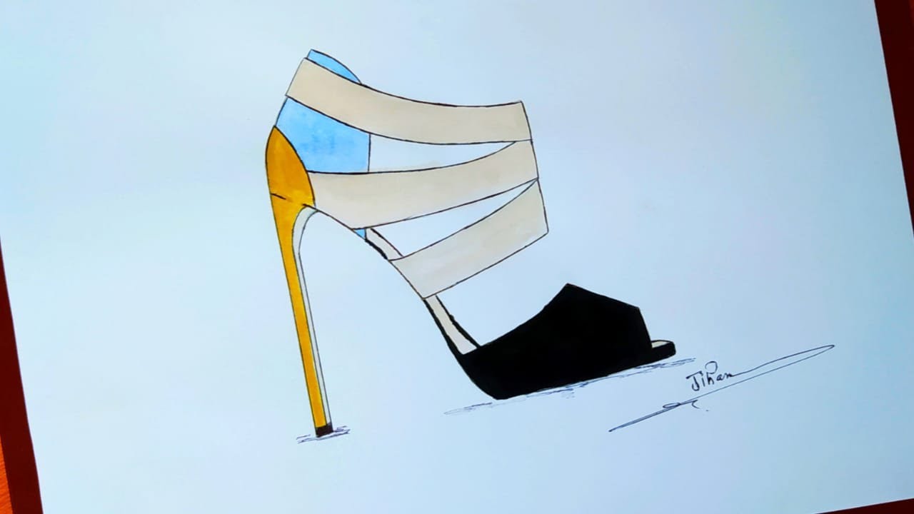 تعلم رسم حذاء كعب عالي سهل جدا 3 /Comment dessiner des chaussures talons