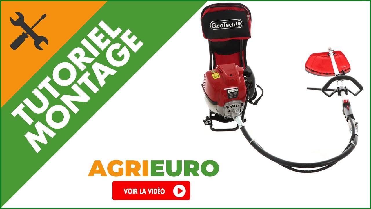 Débroussailleuse multifonction thermique à dos  GeoTech GT-4 36 BP 36 cc - Montage complet
