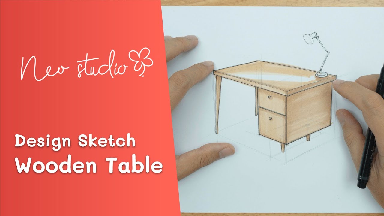 WOODEN TABLE | Industrial & Product Design Sketching
