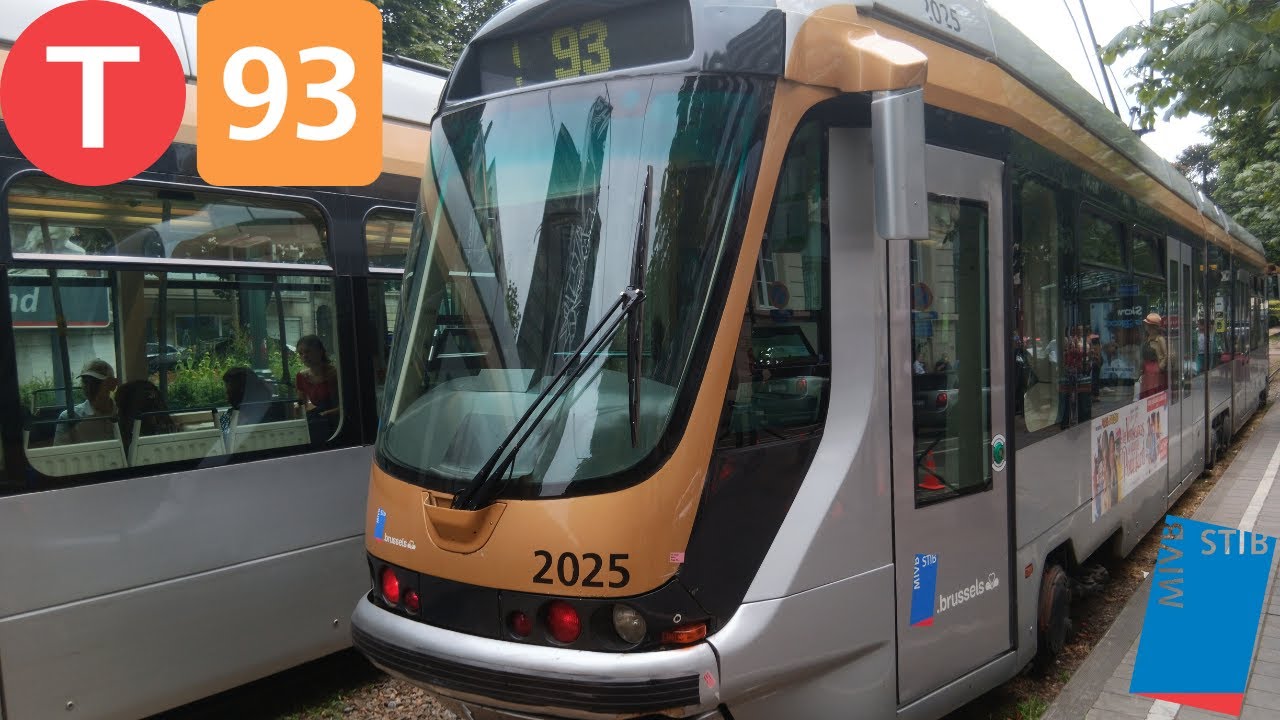 (Tramway Stib) Trajet complet ligne 93 Stade &agrave; Legrand Tram T2000 n&deg;2025.