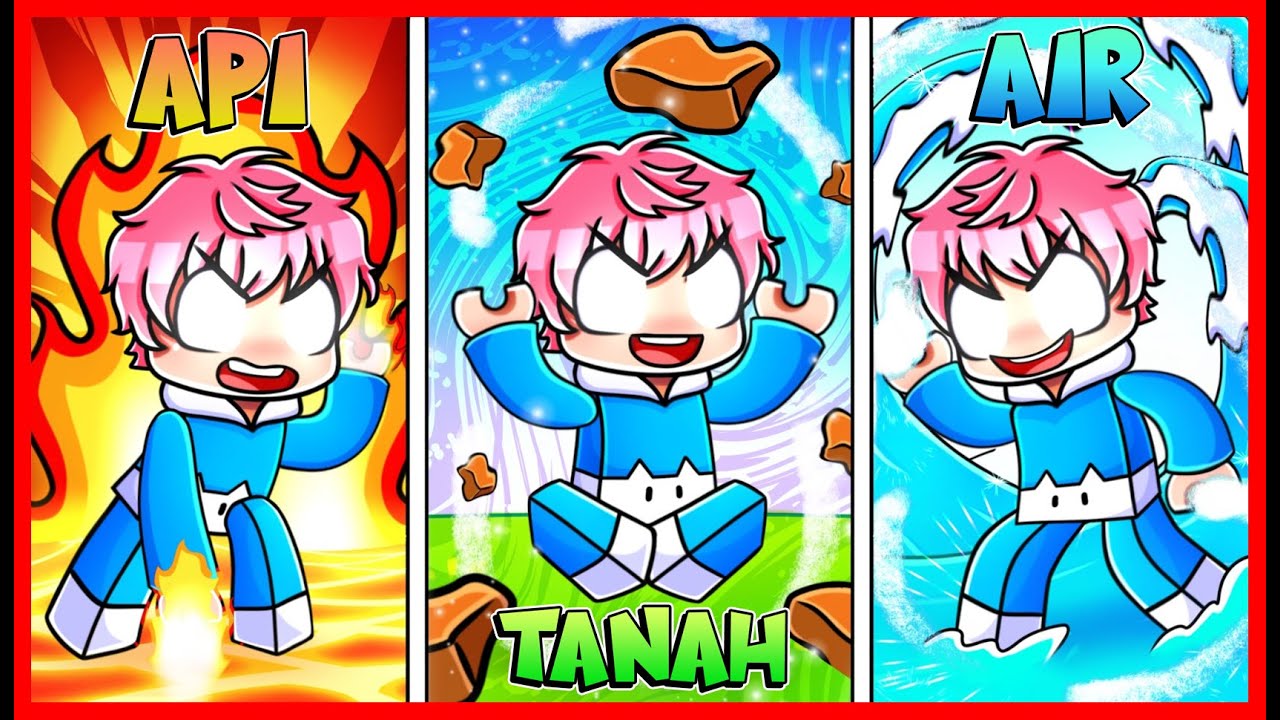 ATUN MENGUASAI SEMUA JURUS ELEMEN API, TANAH DAN AIR !! Feat @MOMON Roblox